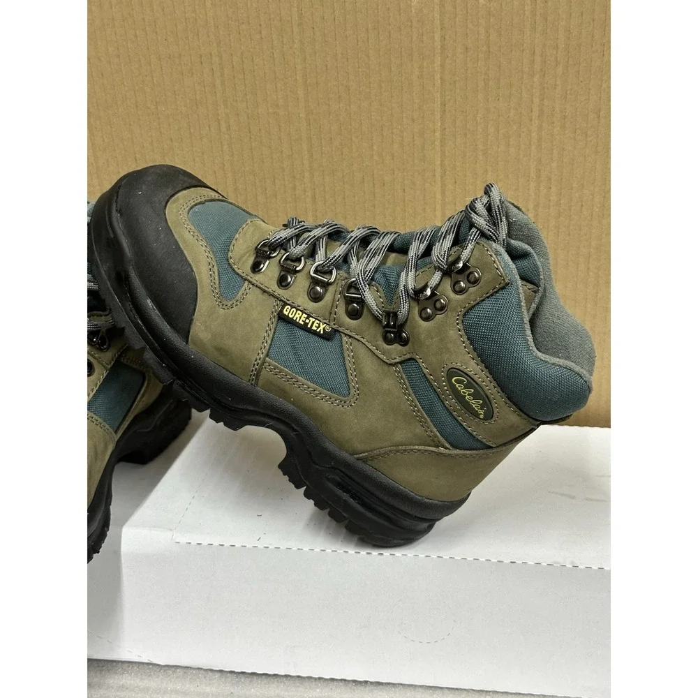 Cabelas gore tex boots 4y Hiking Boot‎ Hunting Hiking Blue Green Black Lace Up